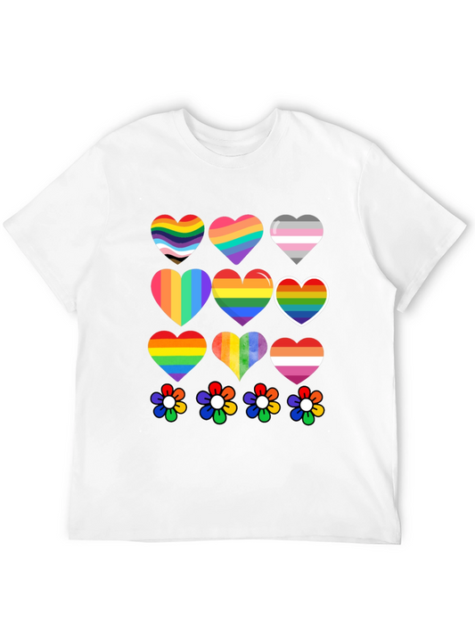 Pride Hearts & Flowers T-Shirt - Black LGBT Tee