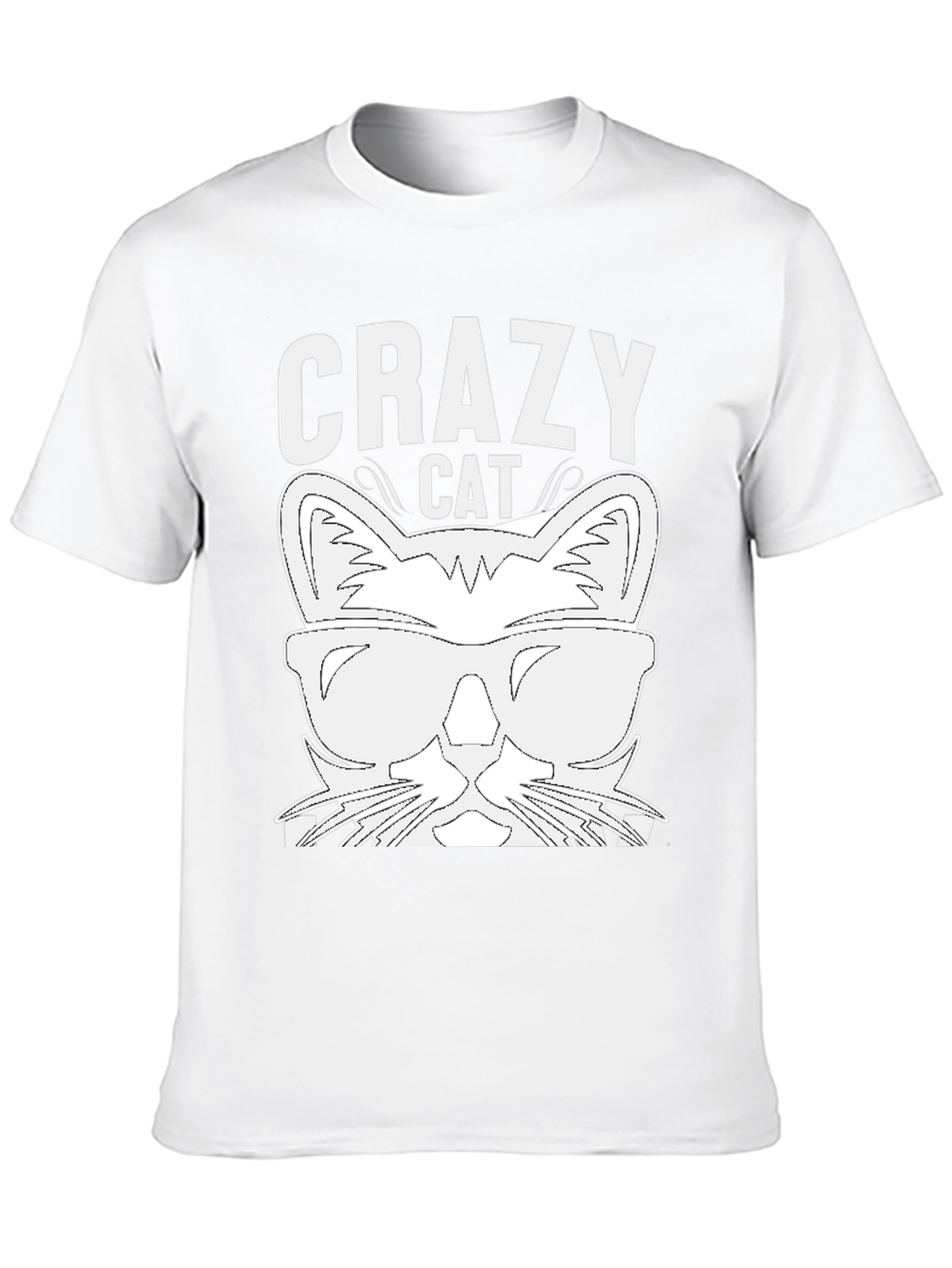 Crazy Cat Graphic T-Shirt - Black