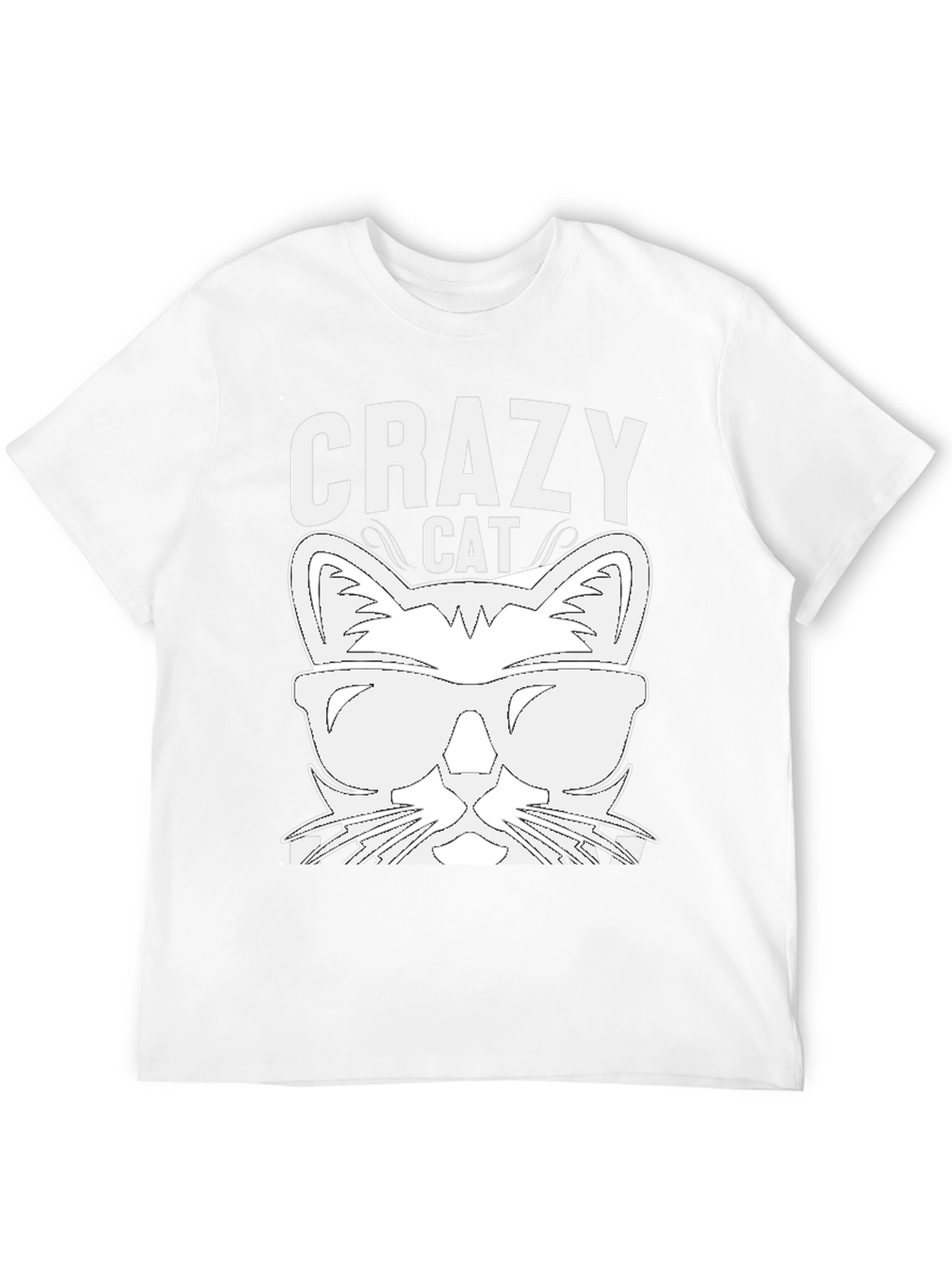 Crazy Cat Graphic T-Shirt - Black