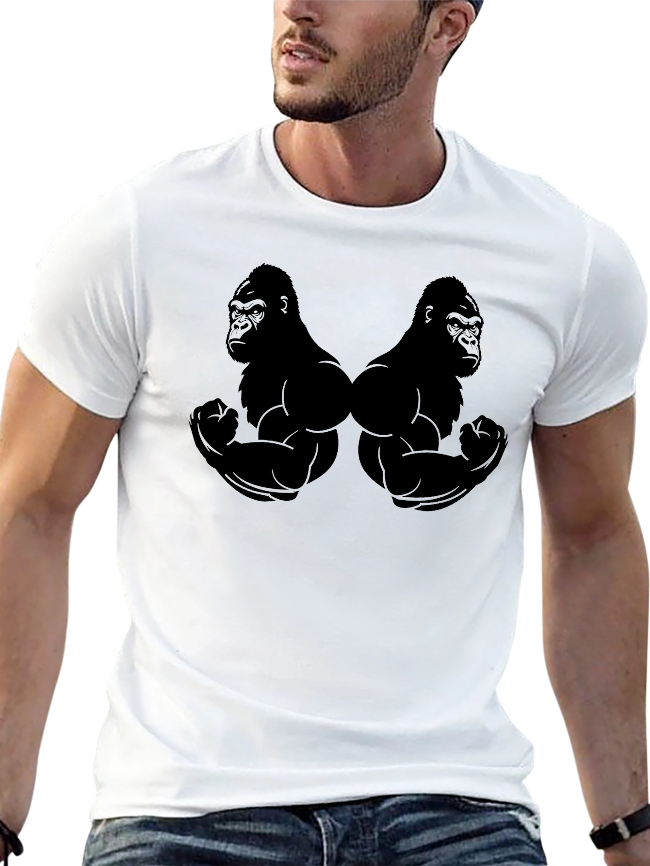 Gorilla Muscle Mens Black T-Shirt