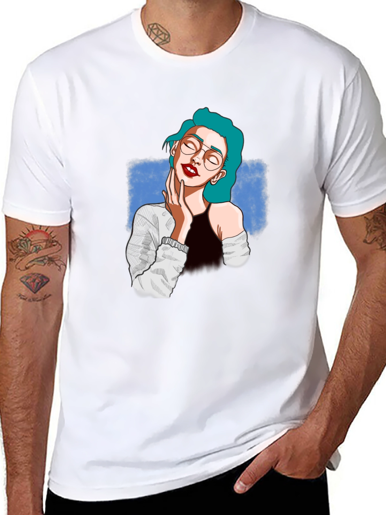 Stylish Black T-Shirt with Woman Graphic