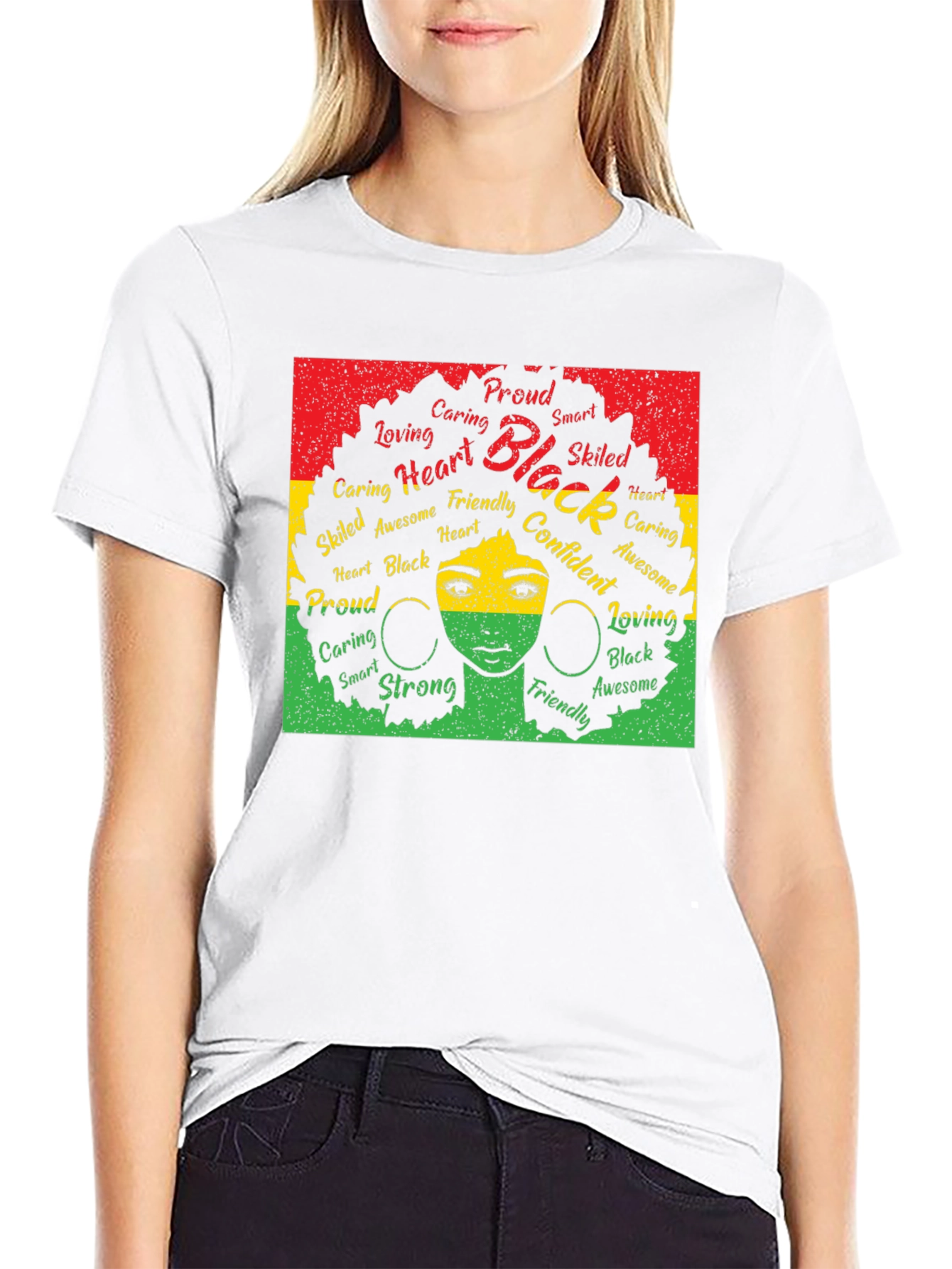 Black Pride Afro Word Art T-Shirt