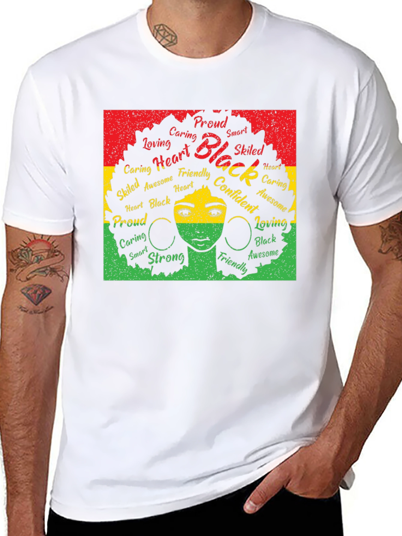 Black Pride Afro Word Art T-Shirt