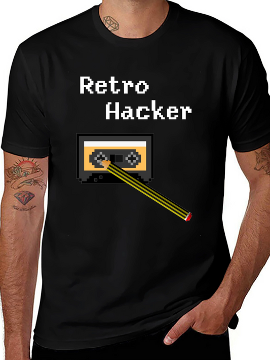 Retro Hacker Pixel Art Cassette Tape T-Shirt