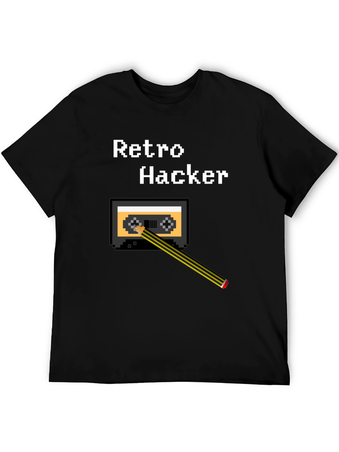 Retro Hacker Pixel Art Cassette Tape T-Shirt