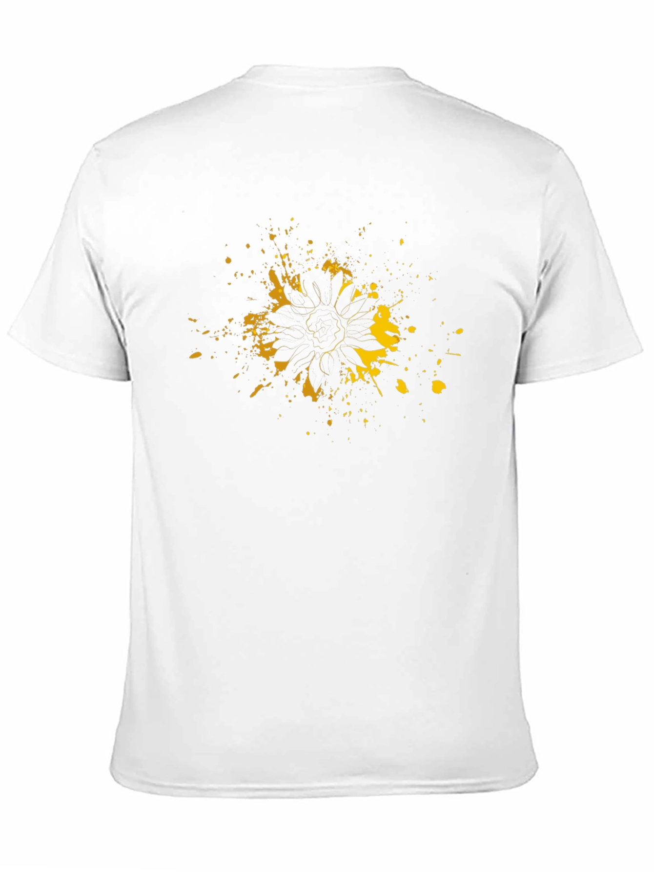 Sunflower Splatter Graphic Tee - Modern Art Shirt