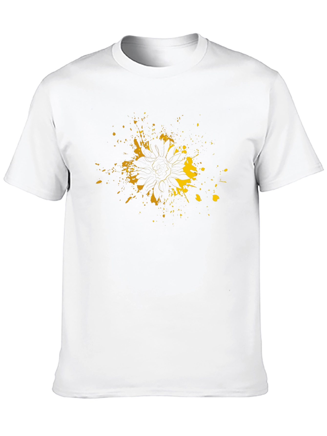 Sunflower Splatter Graphic Tee - Modern Art Shirt