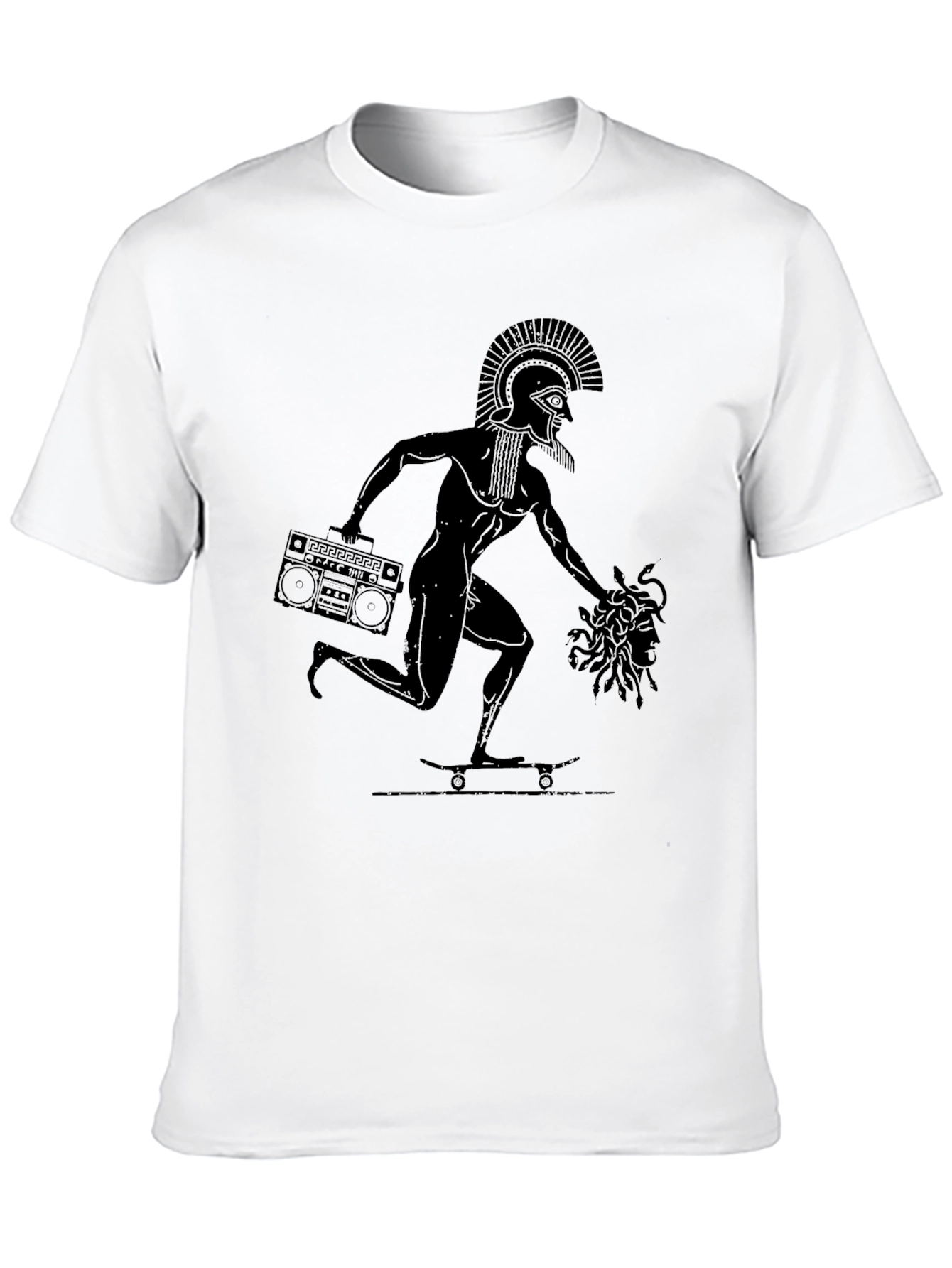 Retro Greek Skater Tee - Medusa Boombox