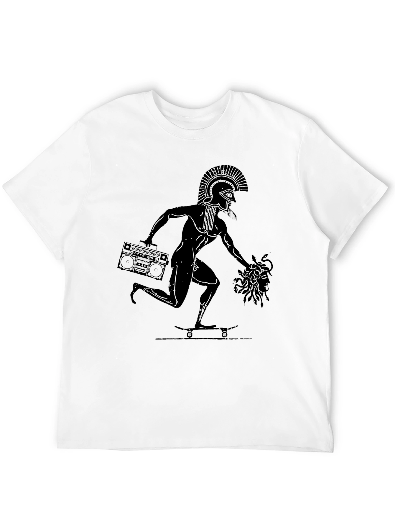 Retro Greek Skater Tee - Medusa Boombox