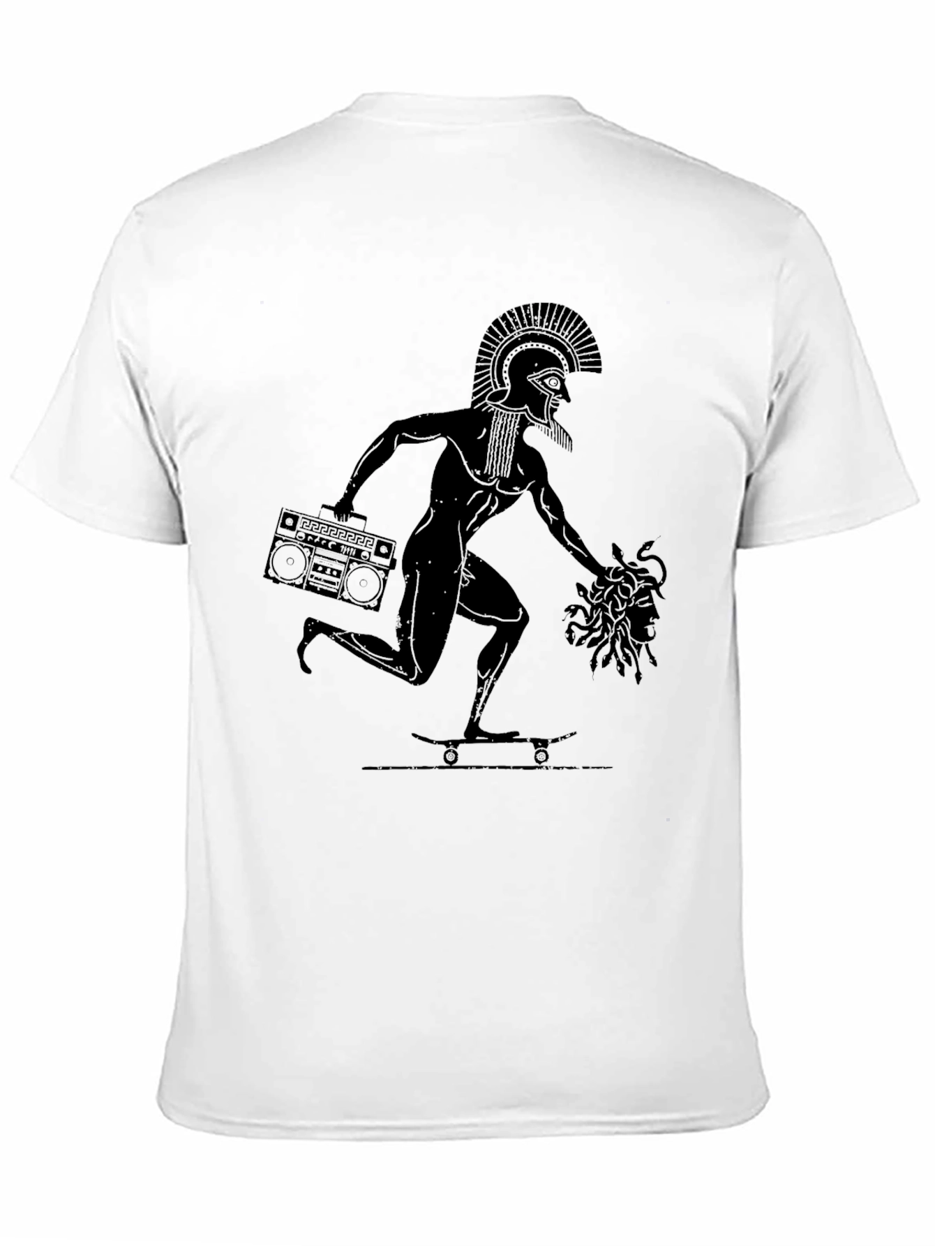 Retro Greek Skater Tee - Medusa Boombox