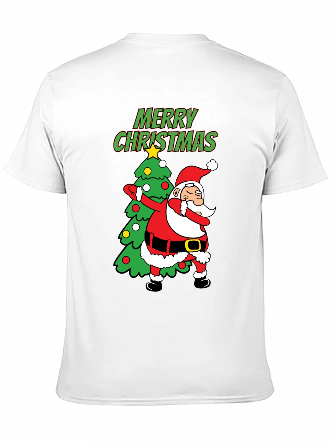 Dabbing Santa Christmas Tree Graphic T-Shirt