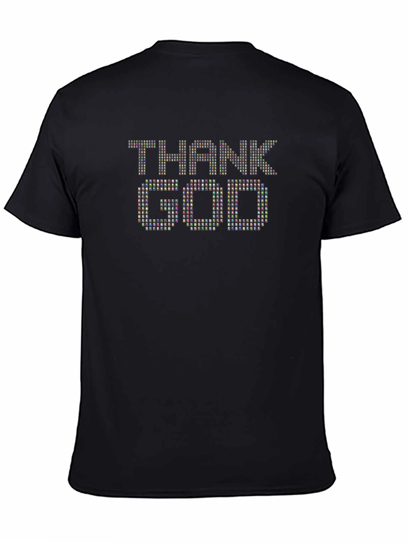 Thank God Graphic Print Black T-Shirt