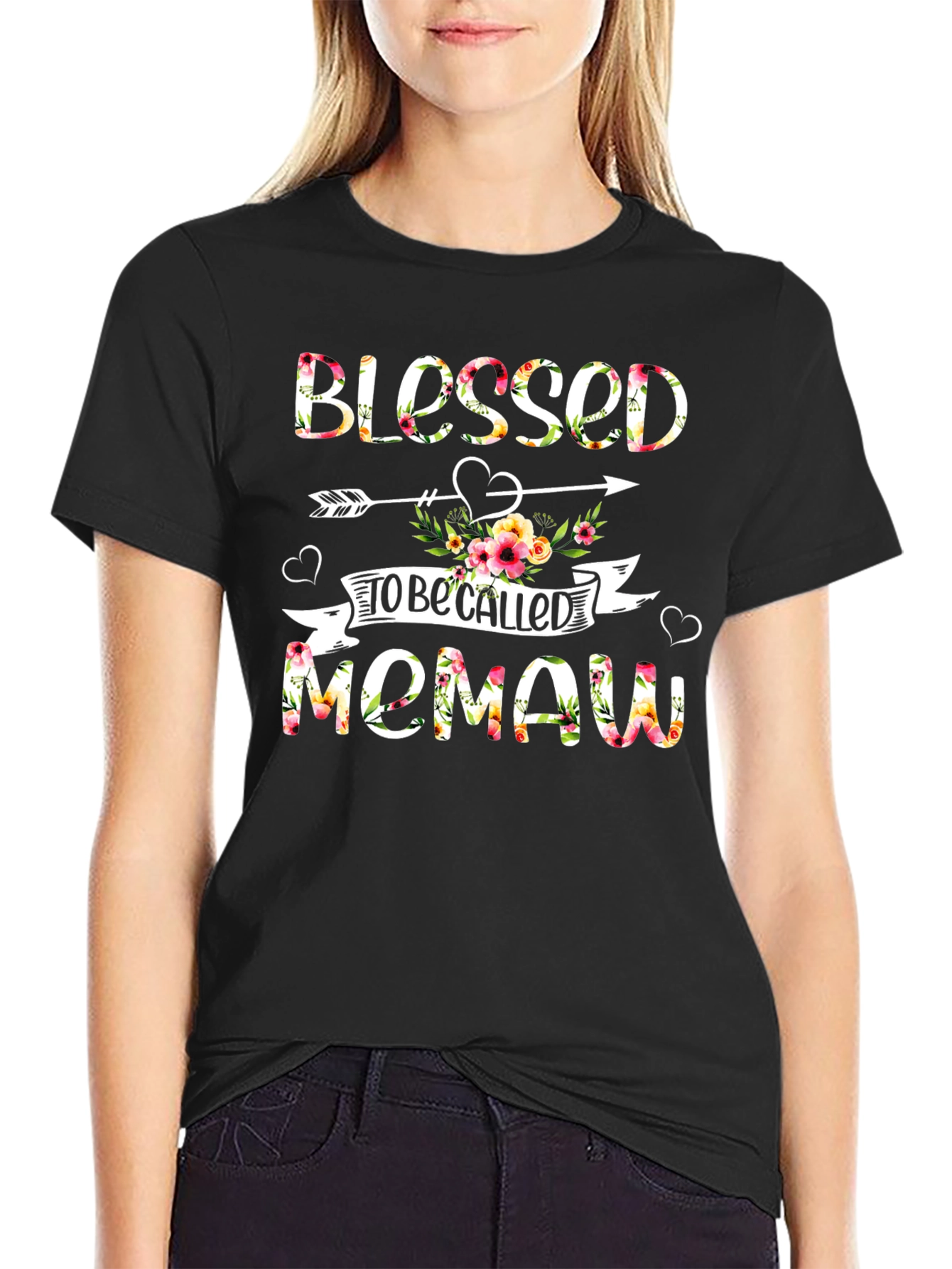 Blessed To Be Called Memaw Floral Graphic Tee