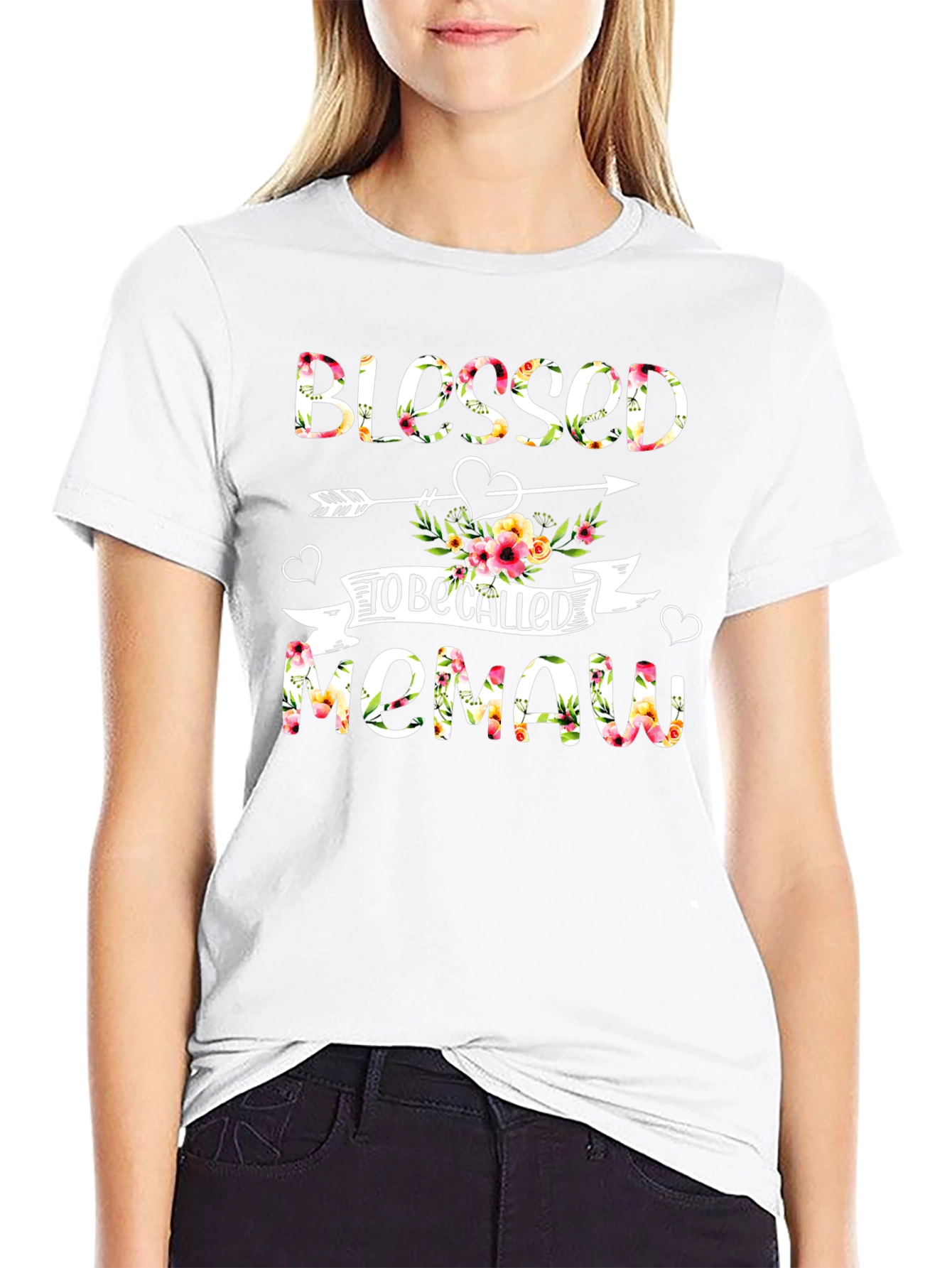 Blessed To Be Called Memaw Floral Graphic Tee