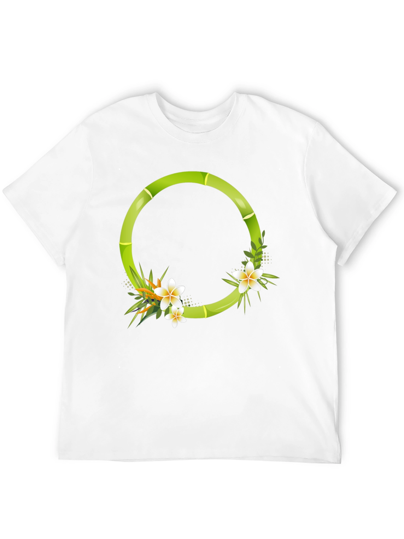 Bamboo Floral Circle Graphic T-Shirt