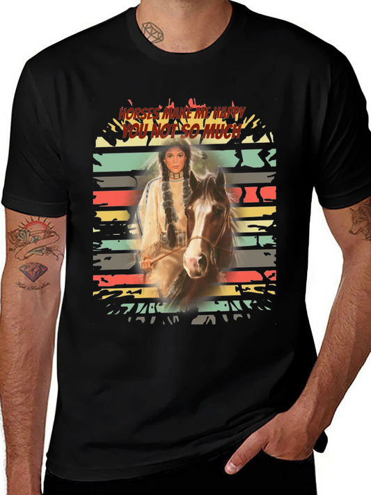 Horses Make Me Happy Graphic Tee