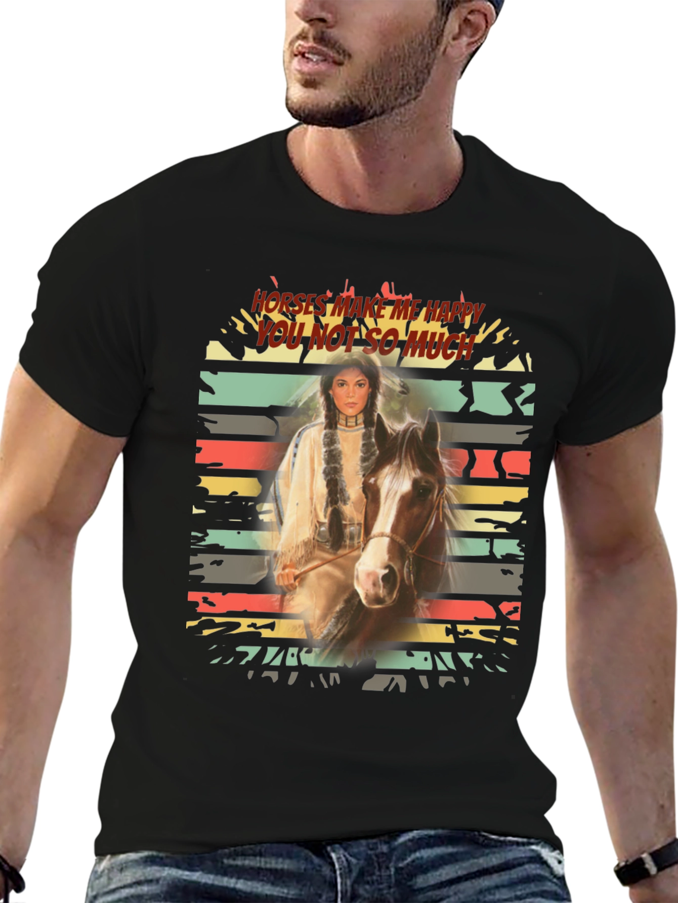 Horses Make Me Happy Graphic Tee