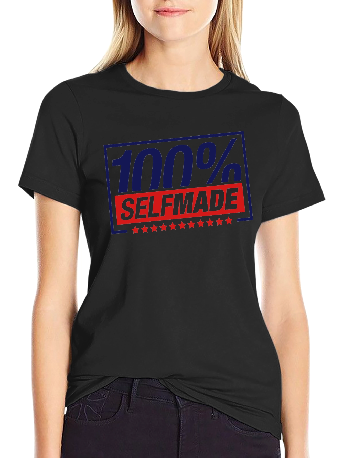 100% Self Made Graphic T-Shirt - Black