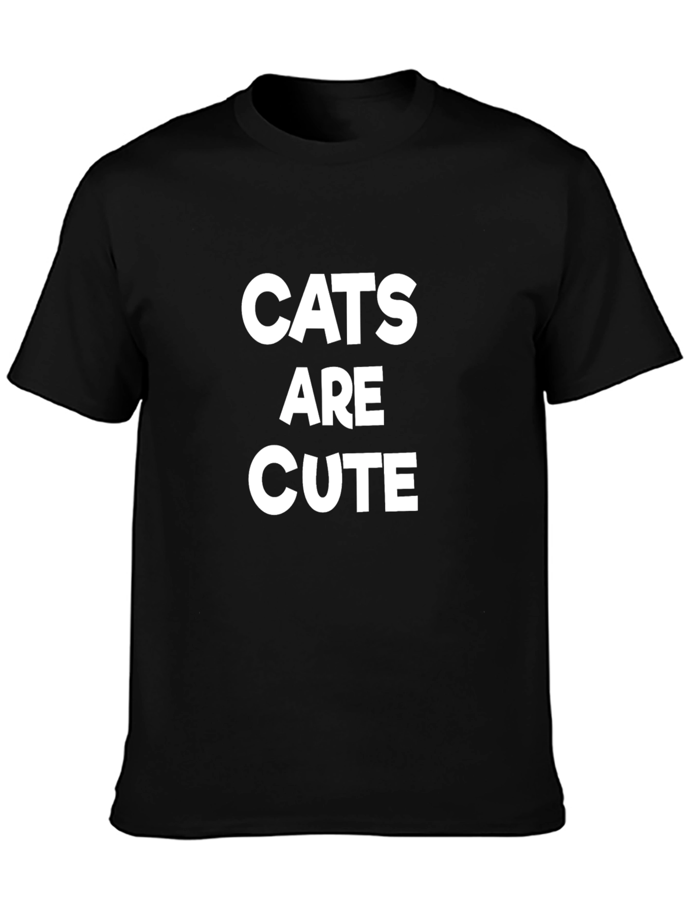 Cats are Cute Graphic T-Shirt - Black