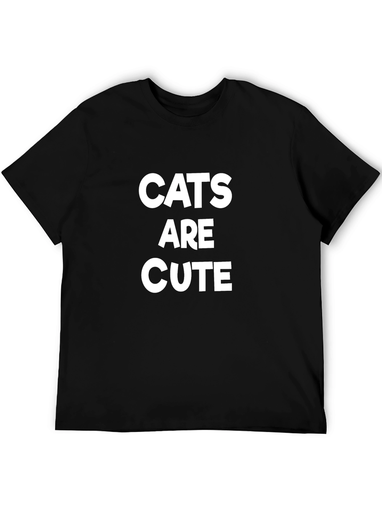 Cats are Cute Graphic T-Shirt - Black