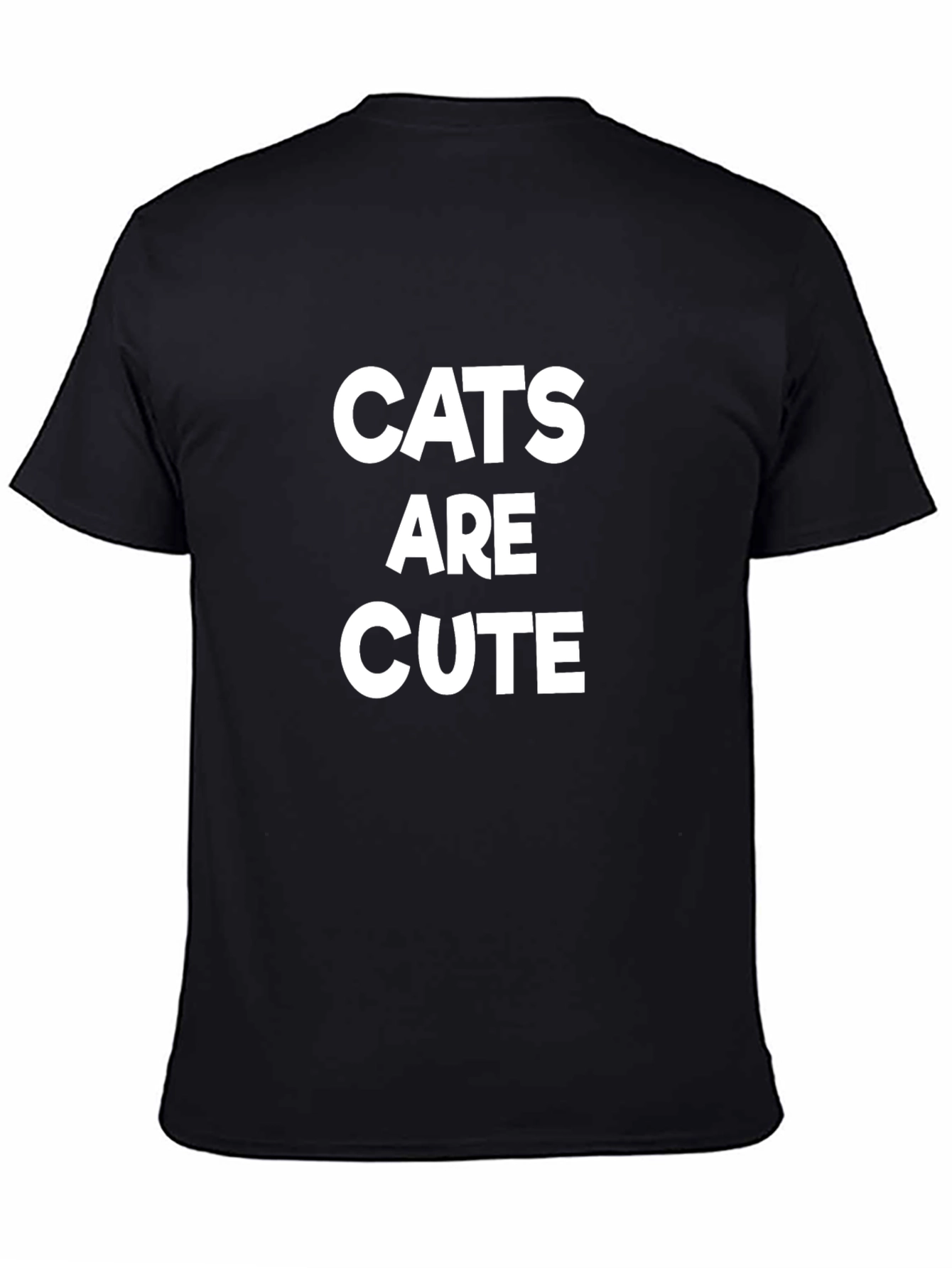 Cats are Cute Graphic T-Shirt - Black