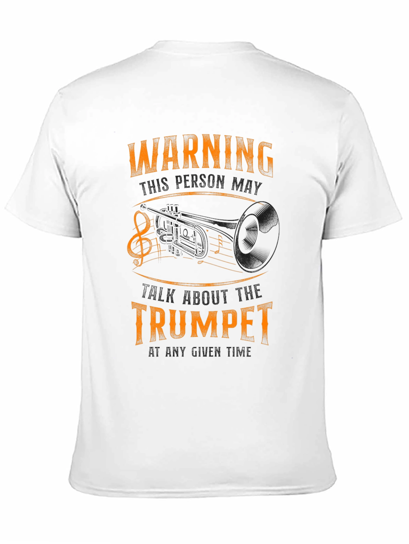 Warning May Spontaneously Talk About Trumpet - Black T-Shirt