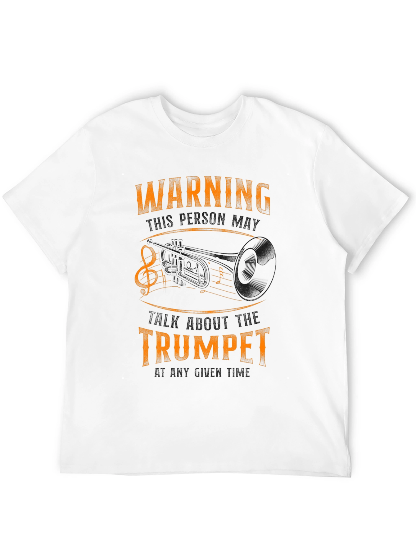 Warning May Spontaneously Talk About Trumpet - Black T-Shirt