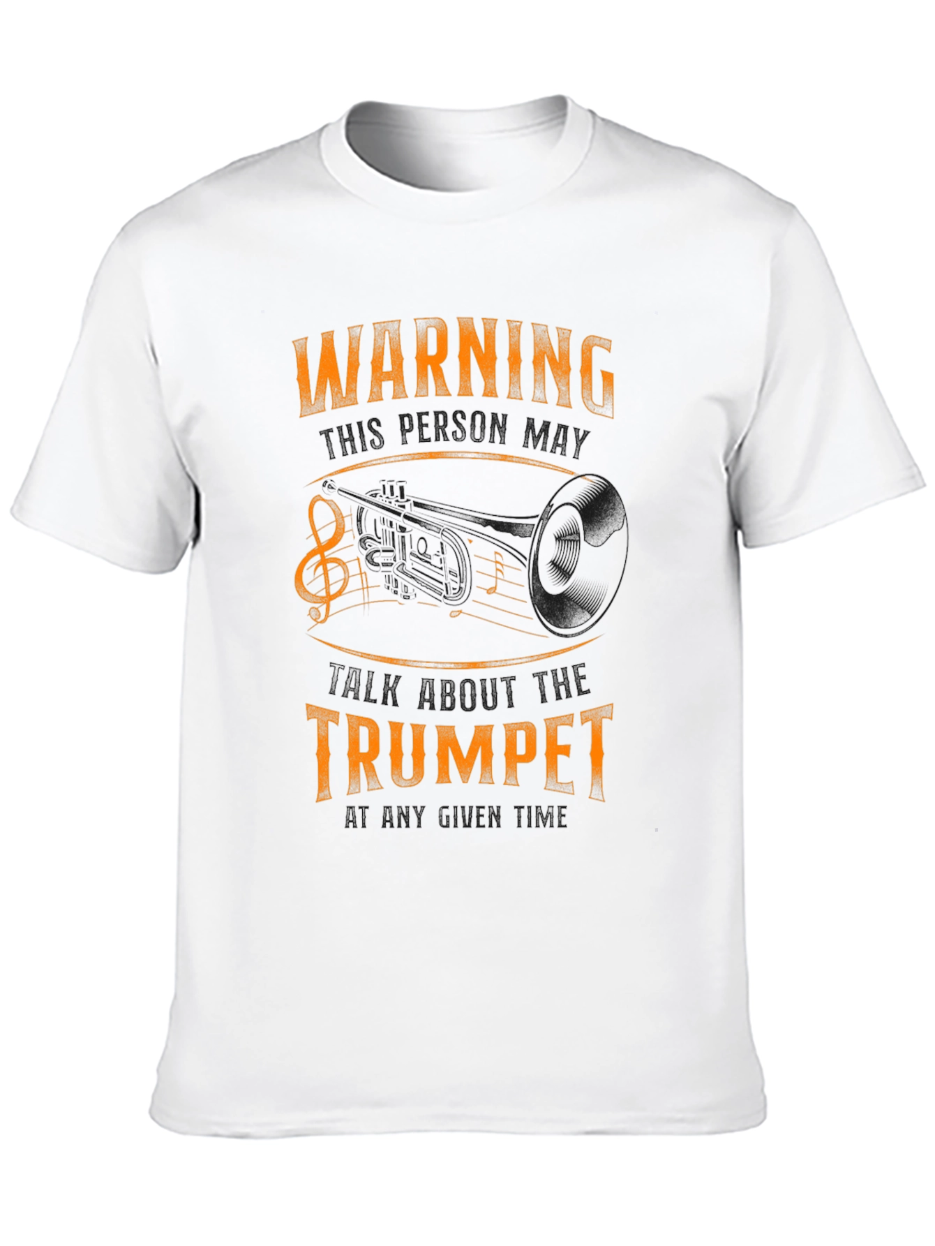 Warning May Spontaneously Talk About Trumpet - Black T-Shirt