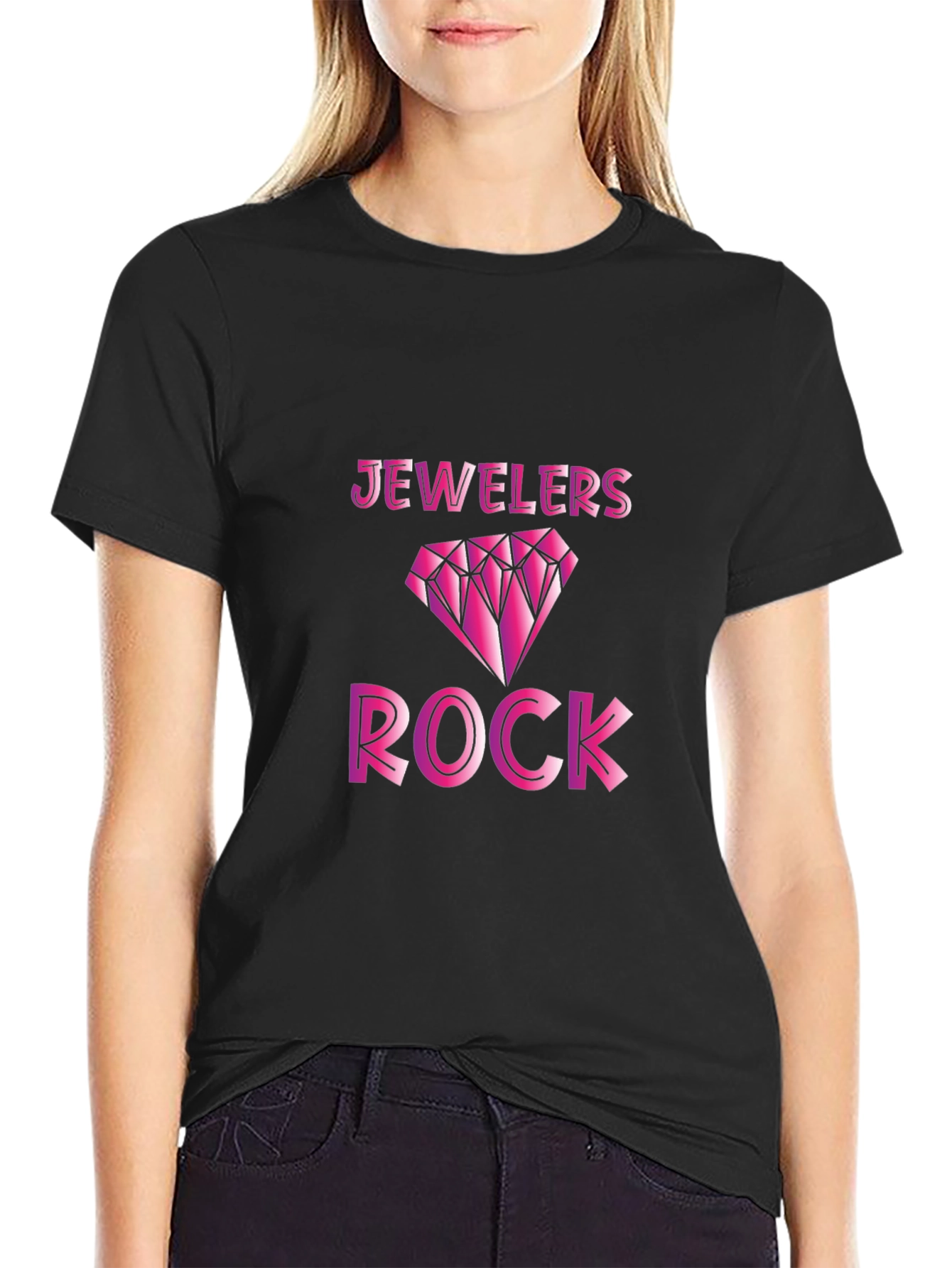 Jewelers Rock Pink Diamond Graphic T-Shirt