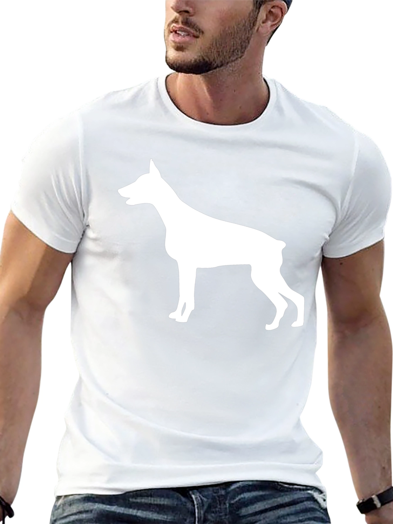 Doberman Silhouette Black T-Shirt