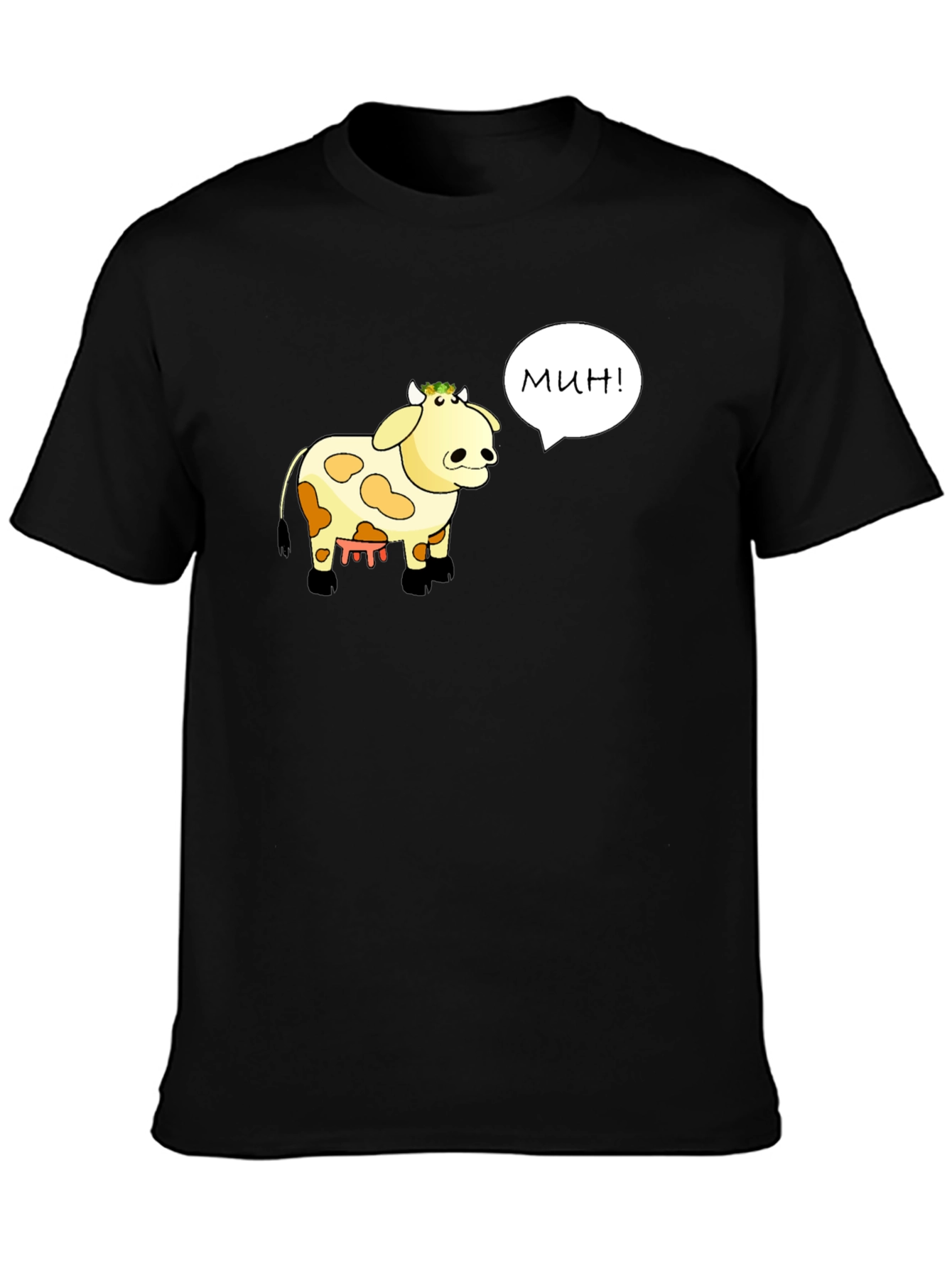 Funny Cartoon Cow T-Shirt - Moo! in Russian