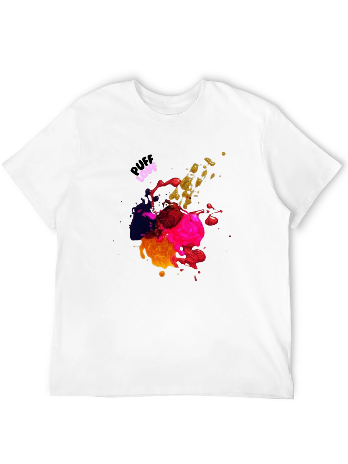 Abstract Splatter Graphic Black T-Shirt