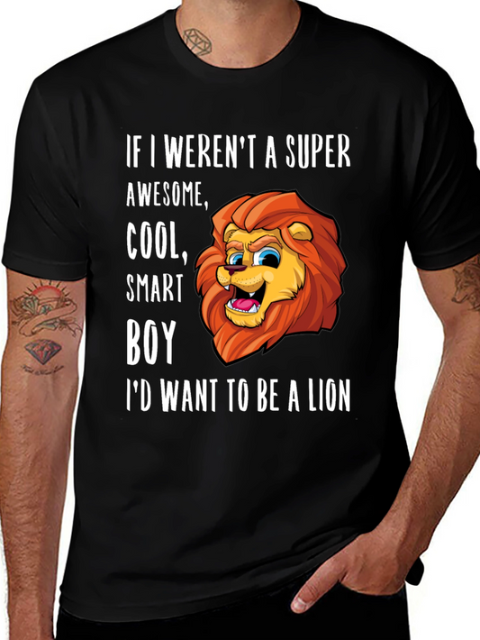 Super Awesome Smart Boy Lion Graphic T-Shirt