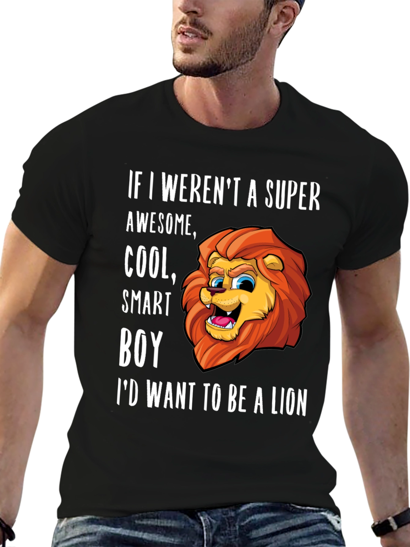 Super Awesome Smart Boy Lion Graphic T-Shirt
