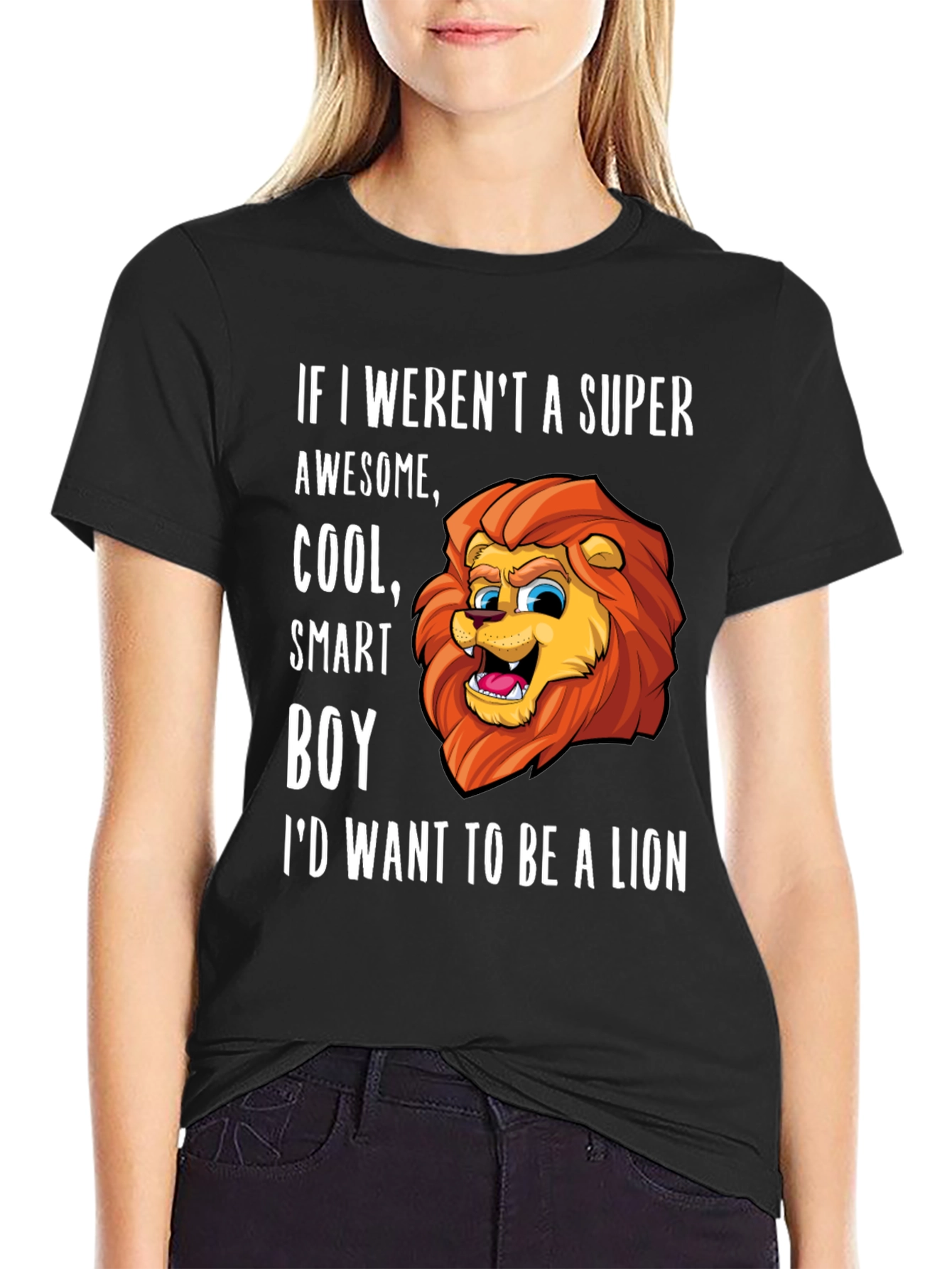 Super Awesome Smart Boy Lion Graphic T-Shirt