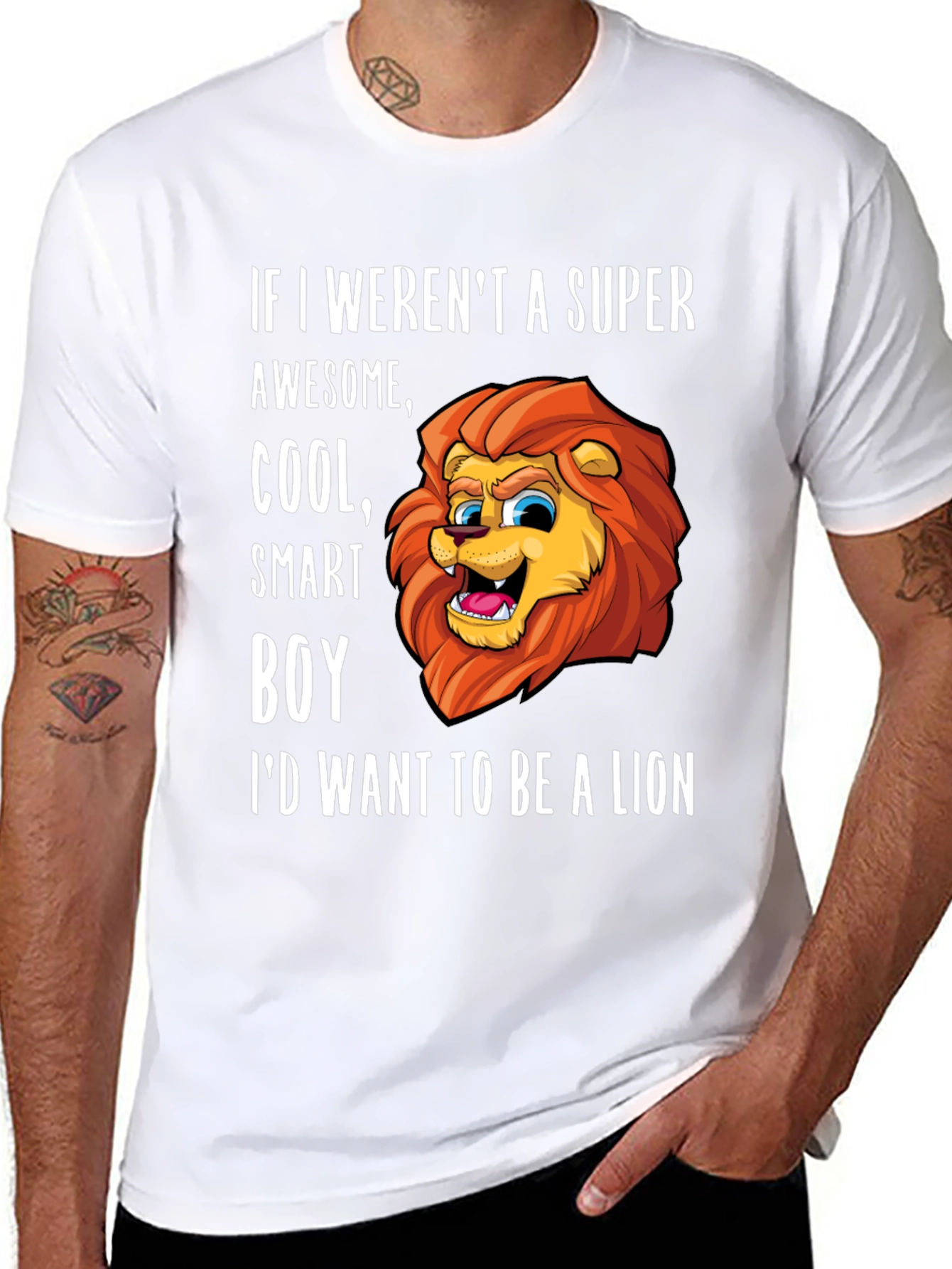 Super Awesome Smart Boy Lion Graphic T-Shirt