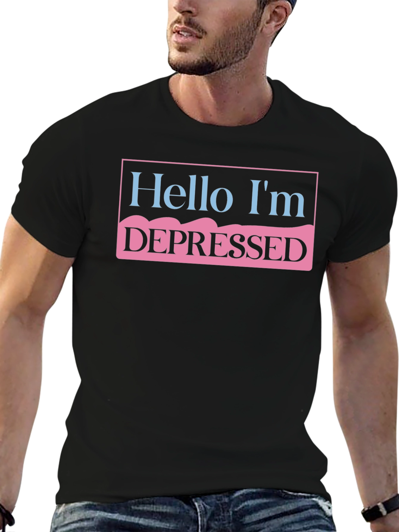 Hello Im Depressed T-Shirt - Unisex Statement Tee