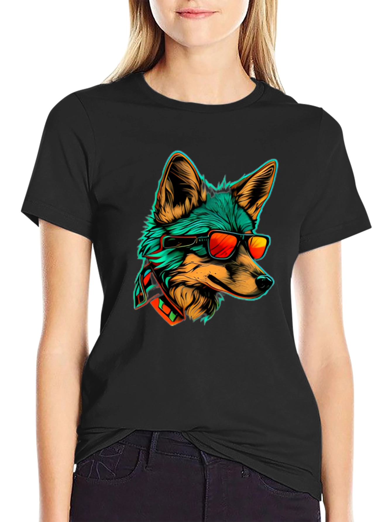 Cool Fox Graphic Tee - Stylish Animal Print T-Shirt