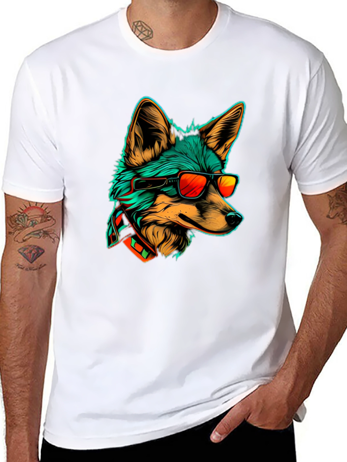 Cool Fox Graphic Tee - Stylish Animal Print T-Shirt