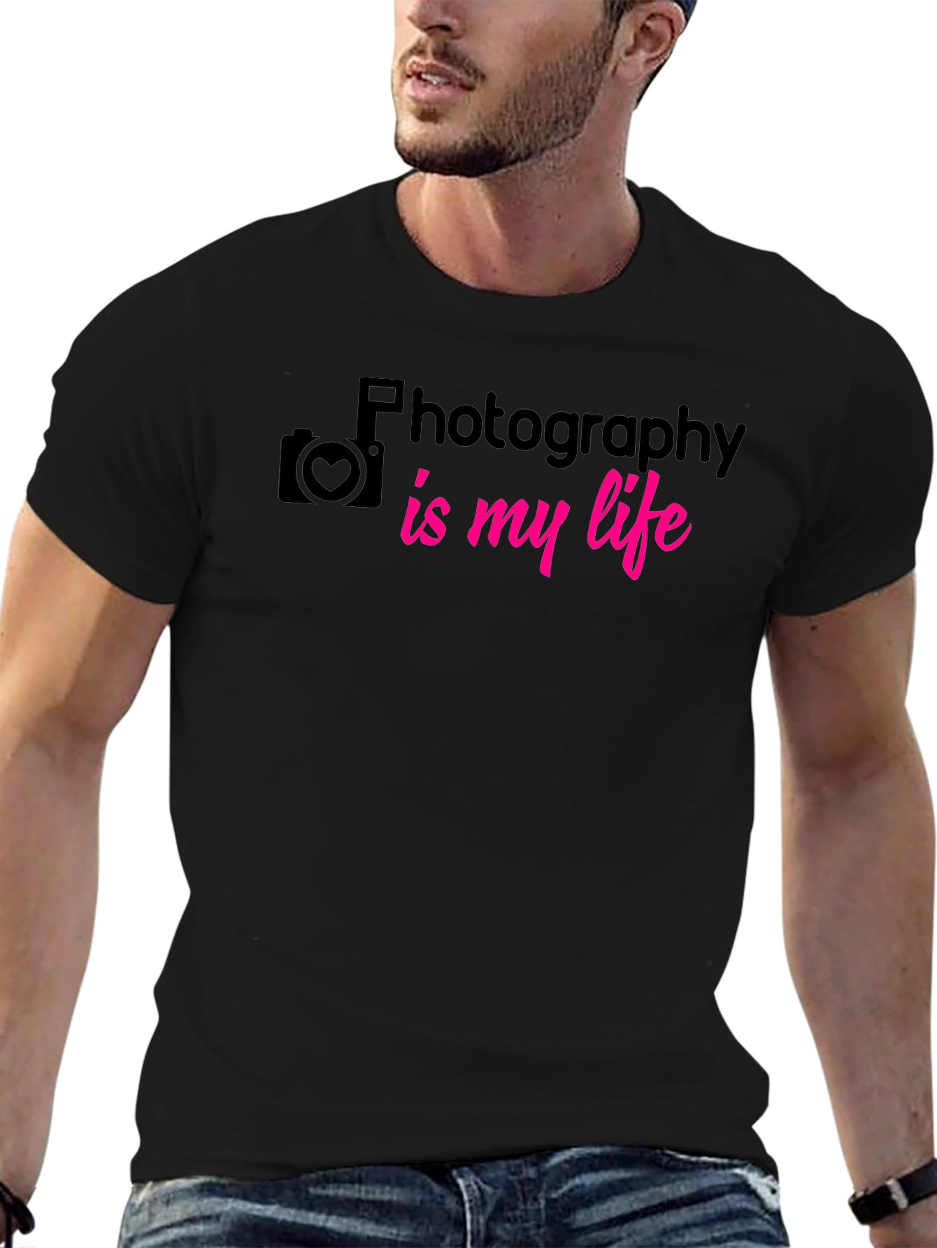 Photography is My Life T-Shirt - Black Graphic Tee