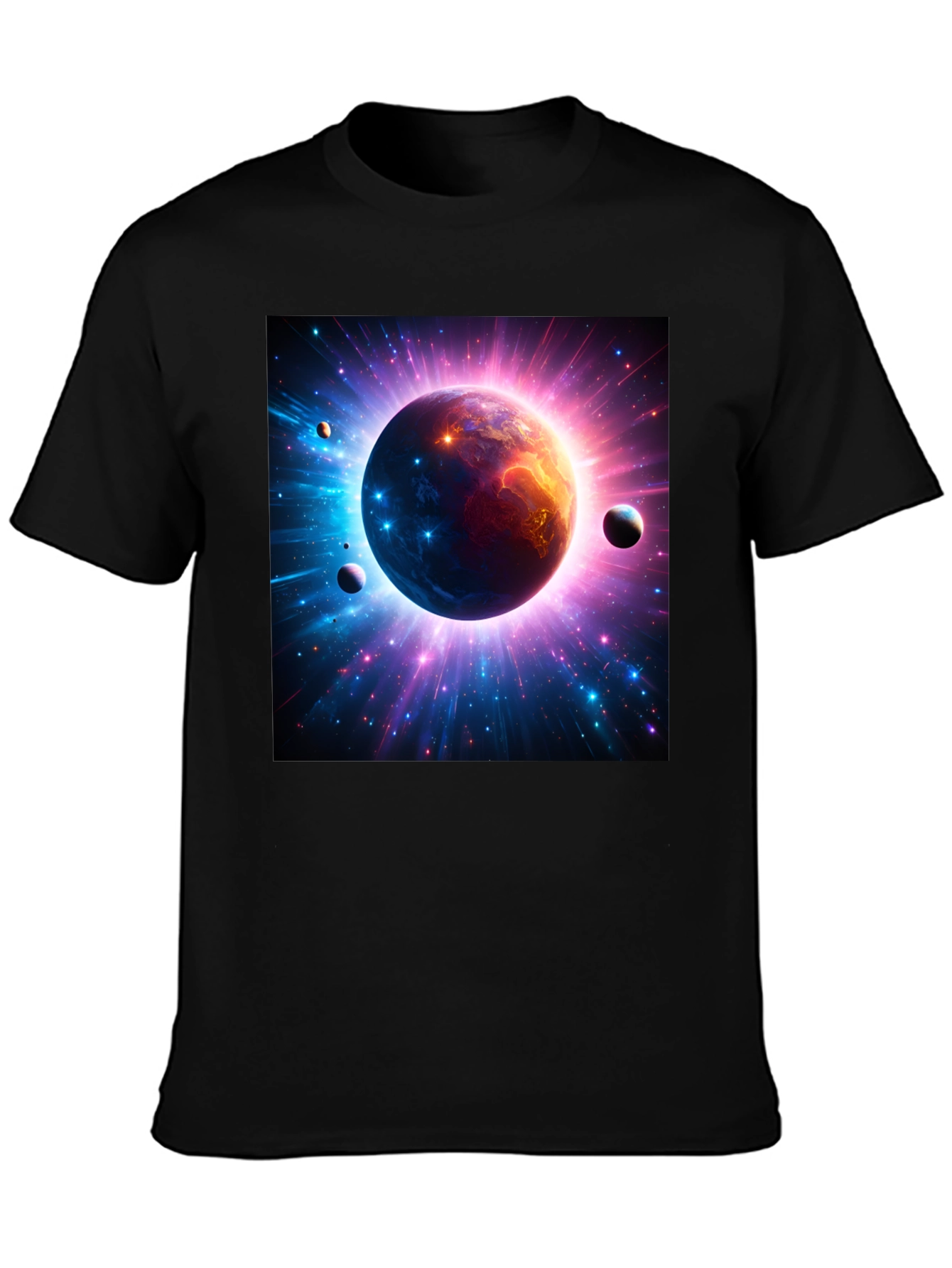 Cosmic Planet Graphic Tee - Black