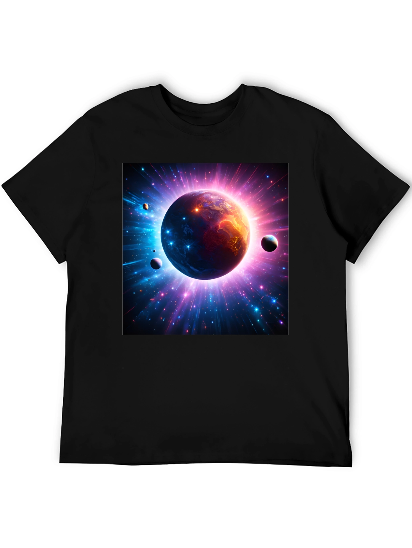 Cosmic Planet Graphic Tee - Black