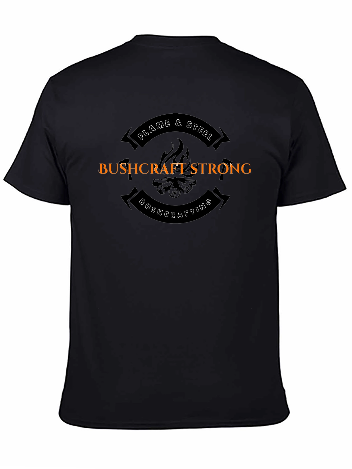 Bushcraft Strong Flame & Steel Black T-Shirt