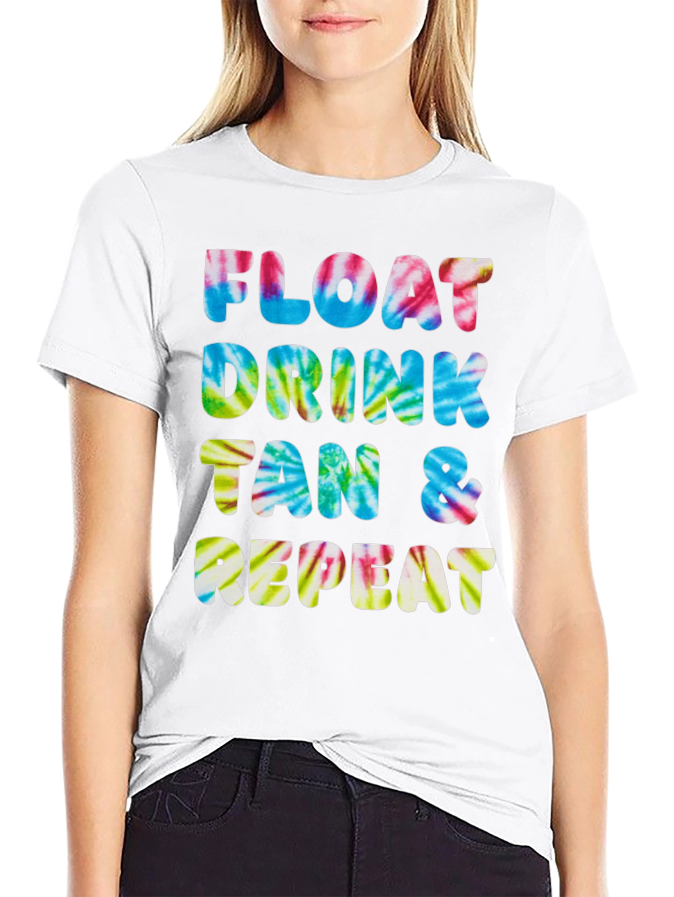 Float Drink Tan Repeat Tie-Dye Tee