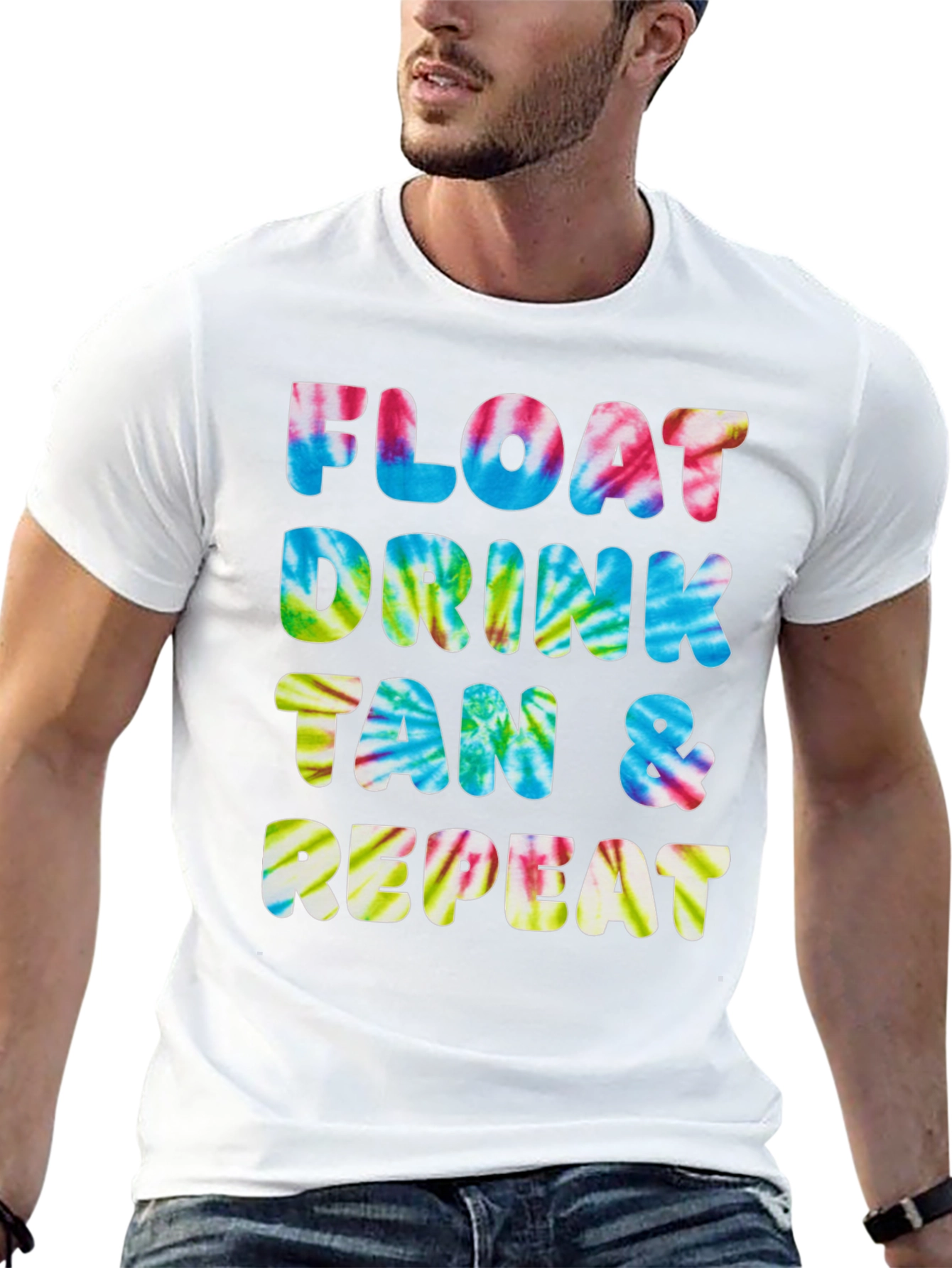 Float Drink Tan Repeat Tie-Dye Tee