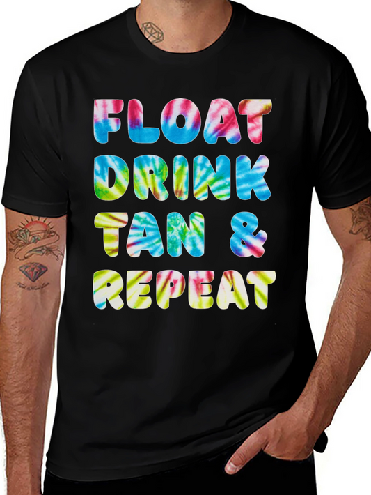 Float Drink Tan Repeat Tie-Dye Tee