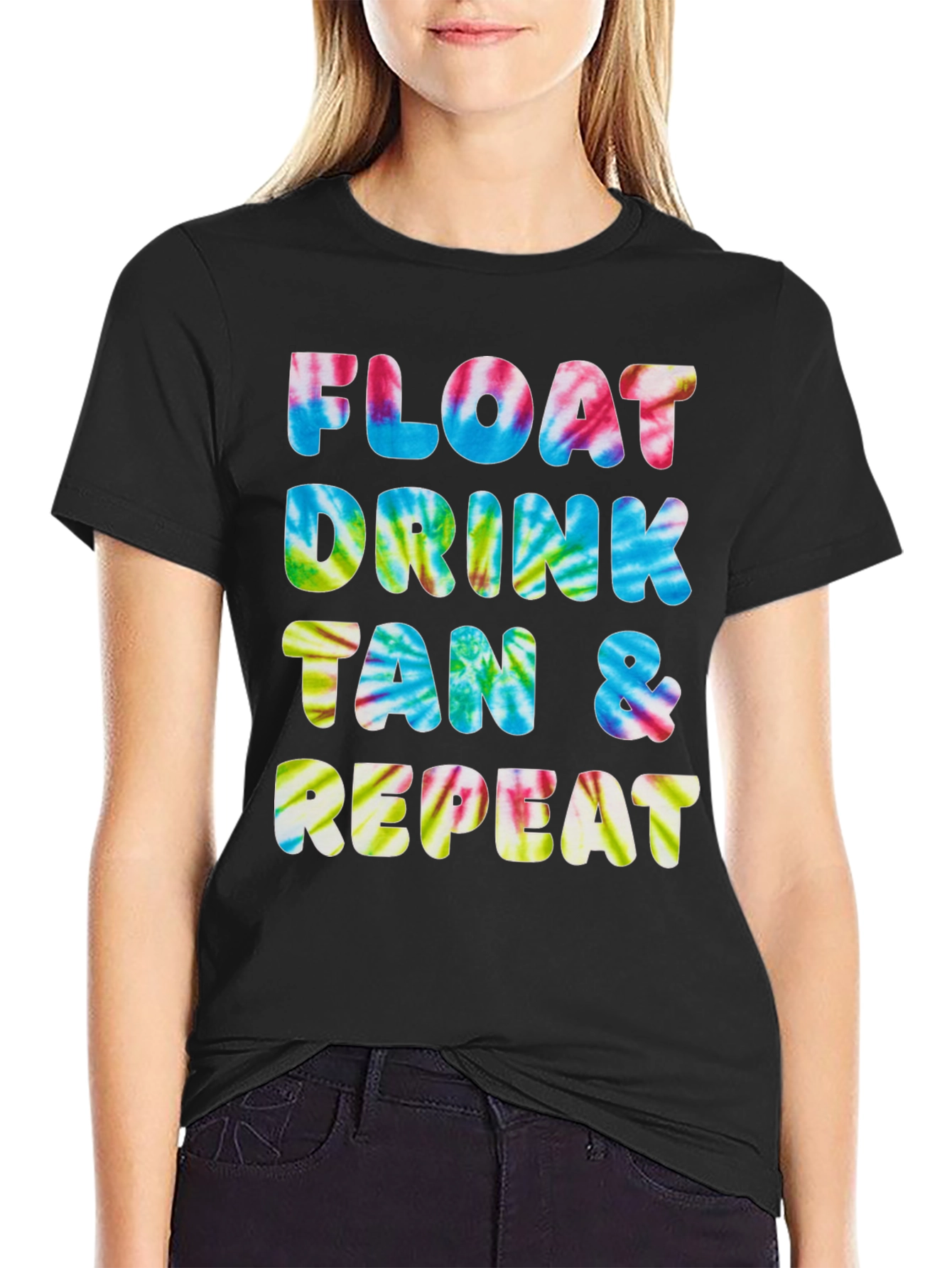 Float Drink Tan Repeat Tie-Dye Tee
