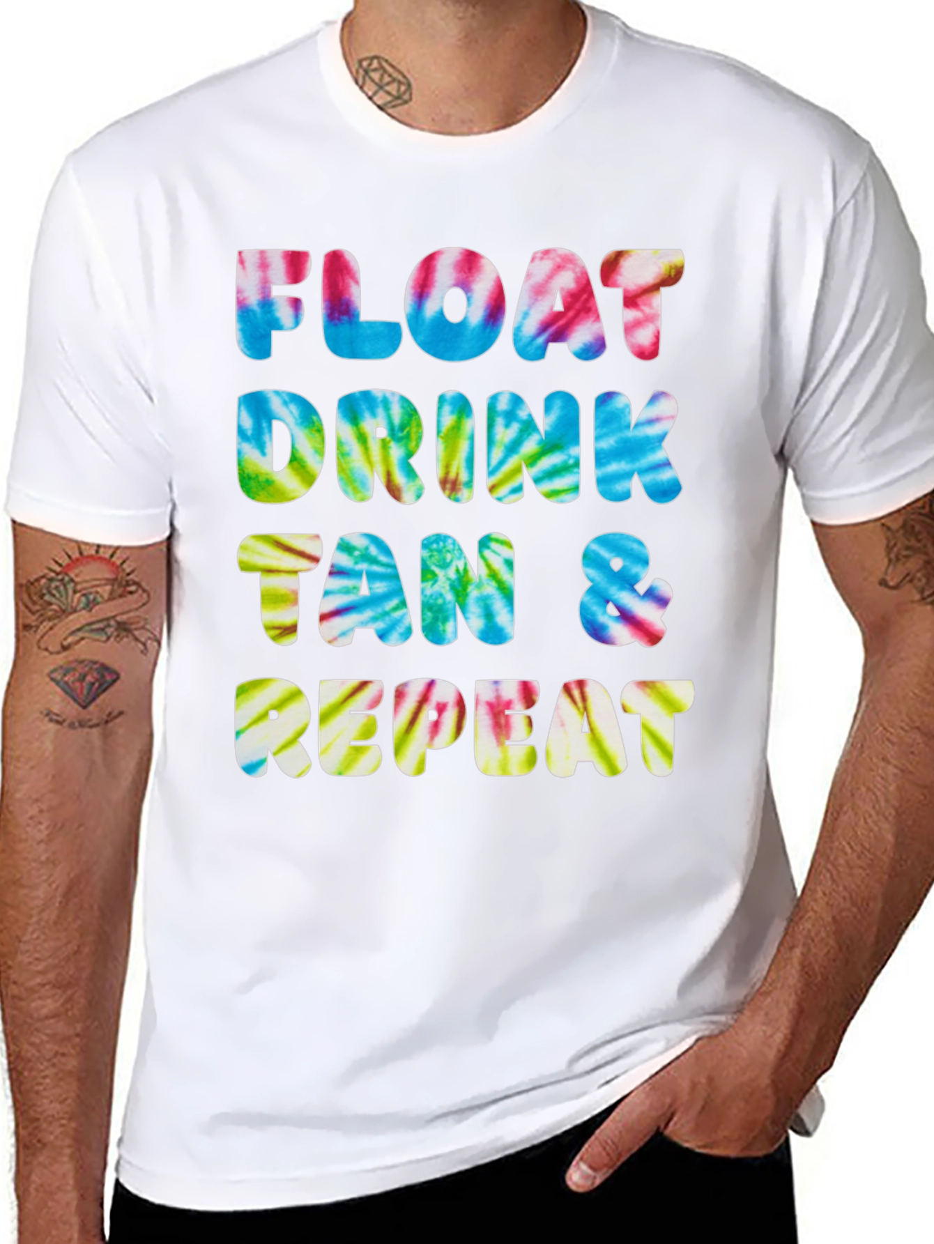 Float Drink Tan Repeat Tie-Dye Tee