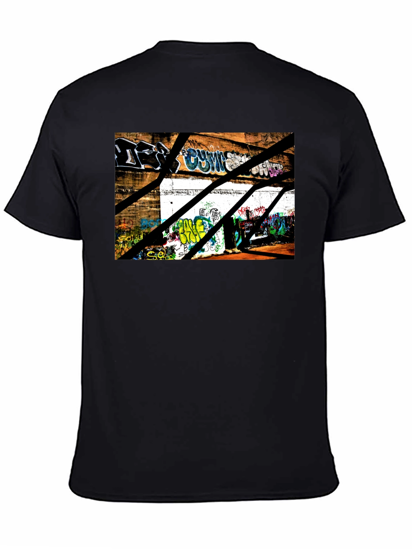 Graffiti Urban Scene Black T-Shirt