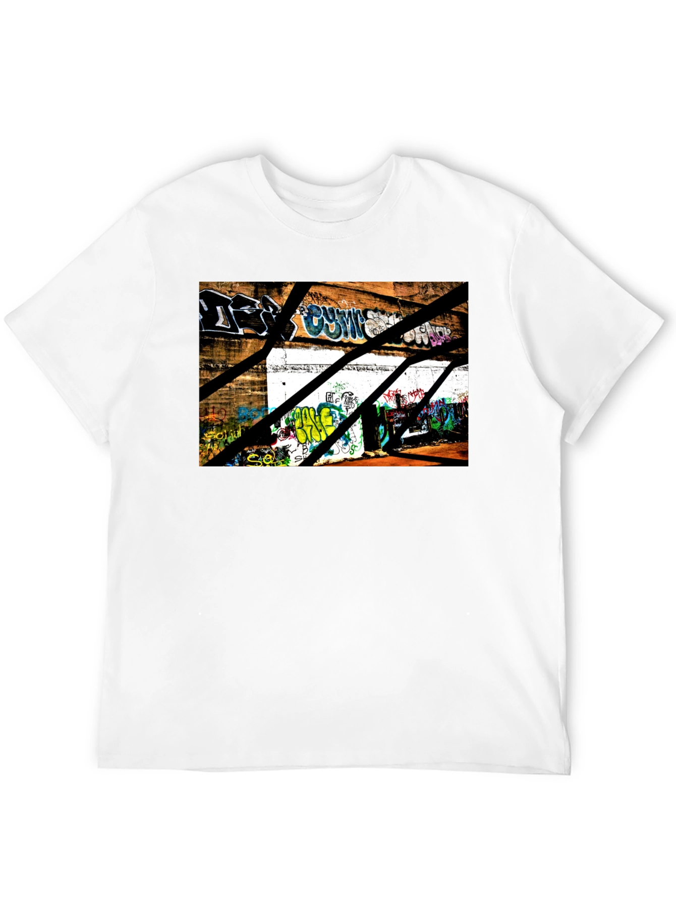 Graffiti Urban Scene Black T-Shirt